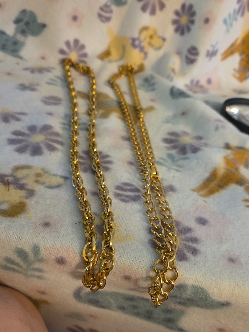 2 Gold Tone Chunky Chain Necklaces- Elegant Women's Jewelry
